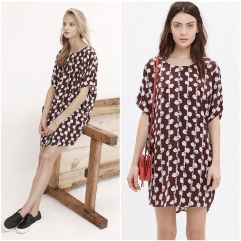 Madewell Easy Silk Dress in Batik Vine